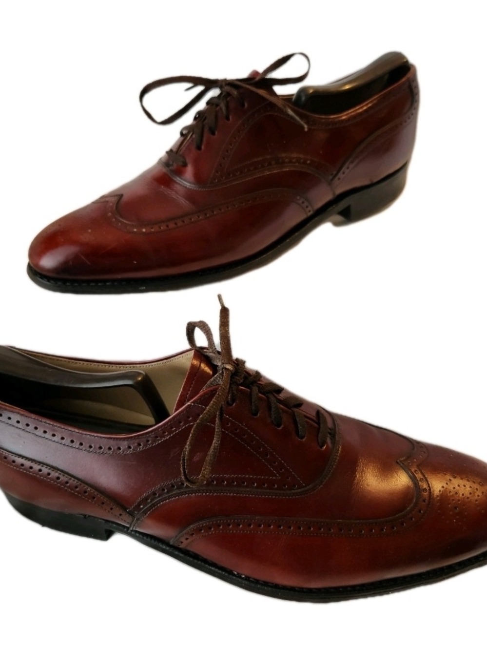 Vintage Johnston & Murphy Aristocraft Burgundy Oxford Wingtip Size 9 Dress Shoe